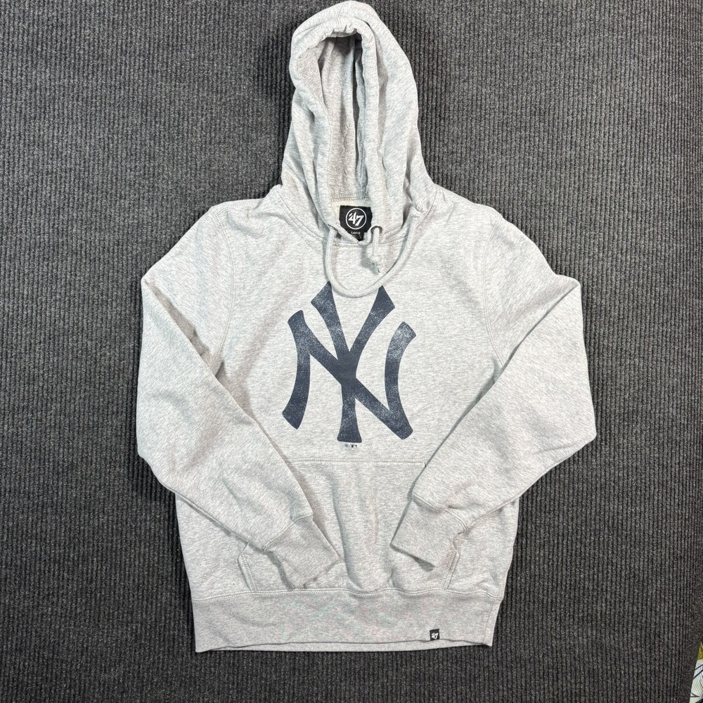 47 Brand New York Yankees Hoodie Gray Mens Large Pullover MLB Logo